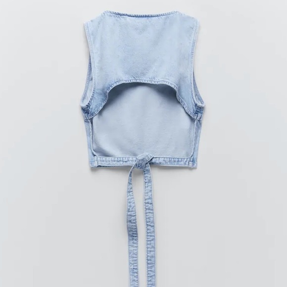 Zara denim cut out top trf - Picture 4 of 5